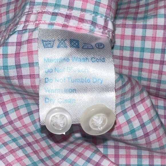 Twillory Tailored Fit Pink Blue Check Long Sleeve Button Up Shirt 16.5 #63 - Picture 4 of 7